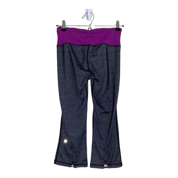 Lululemon‎ Purple & Heathered Black Gather & Crow Sz 4 Activewear Gym - Picture 2 of 6